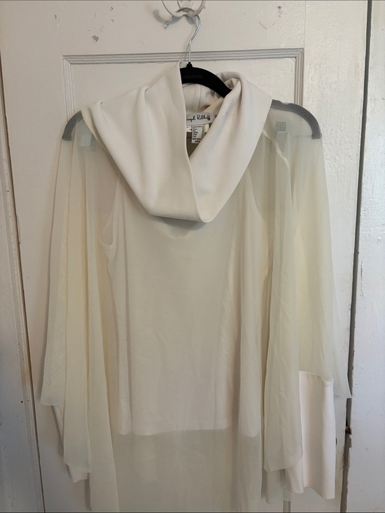 Joseph Ribkoff Sweaters - Joseph Ribkoff Cream Hooded Sheer-Sleeve Sweater